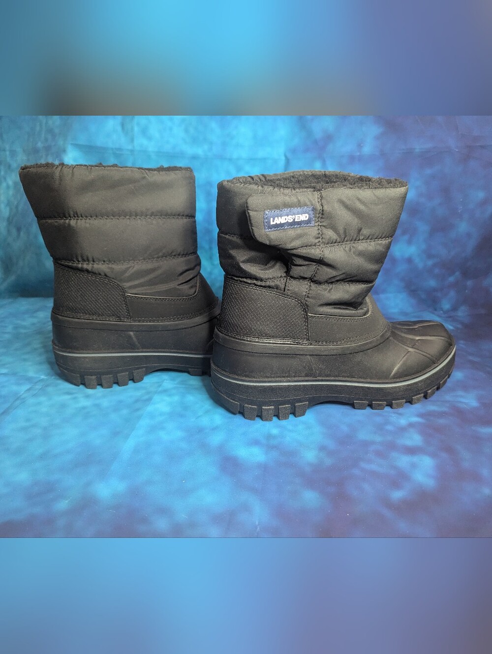 Lands End Waterproof Insulated Fleece Kids Snow Boot Black Big Kid 7 M